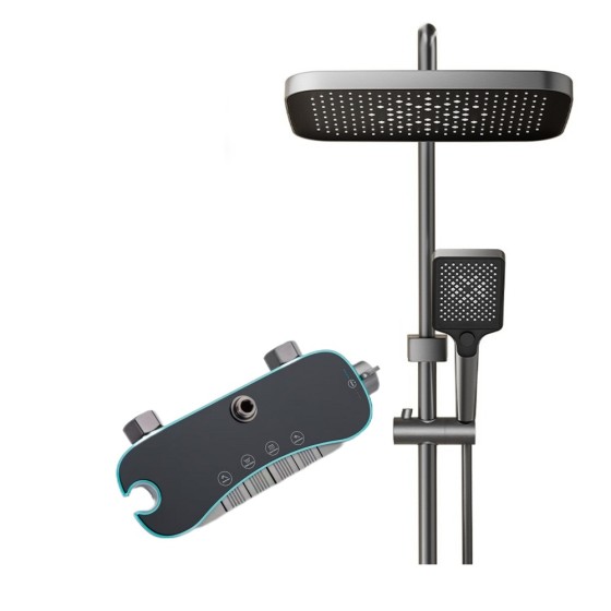 CH03 chrome and gray shower set and square rose ,high quality from china